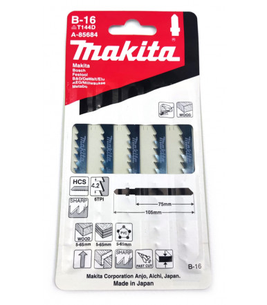 Set 5 Lame B-16 HCS per seghetto, 105x1,25 mm A-85684 per legno Makita