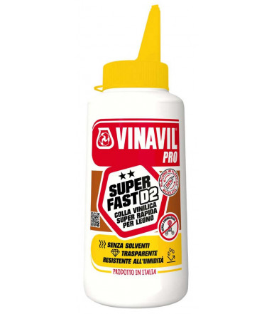 Colla Adesivo Vinavil PRO SUPER FAST D2 acetovinilico in dispersione acquosa per legno UhU Bostik