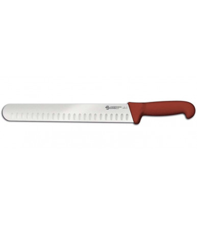 Slicing professional BBQ knife rounded tip, granton blade 30 cm Ambrogio Sanelli