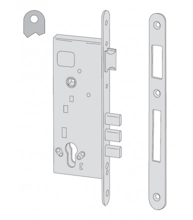 Serrure à mortaiser pour cylindre avec boulon de piston Cisa 52520