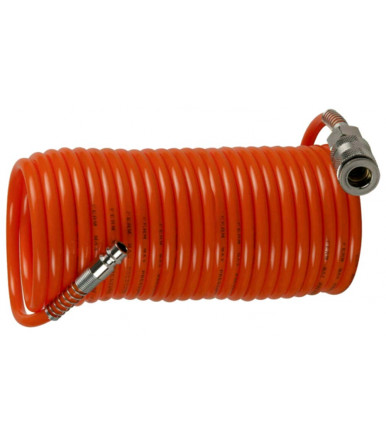 Spiral nylon hose 15 m with universal quick coupling Valex