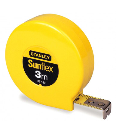 Flessometro da 3 mt cassa in ABS SUNFLEX Stanley 0-32-189