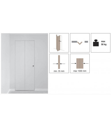 Koblenz Sliding Kit 0205/1 for wooden folding door with embossing with rail 1 mt