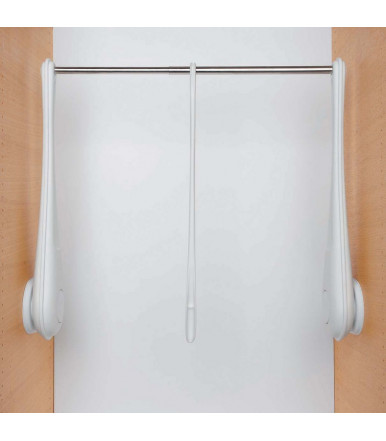 Appendiabito saliscendi per armadio Servetto ONLY con inclinometro cm 73-119 Bianco