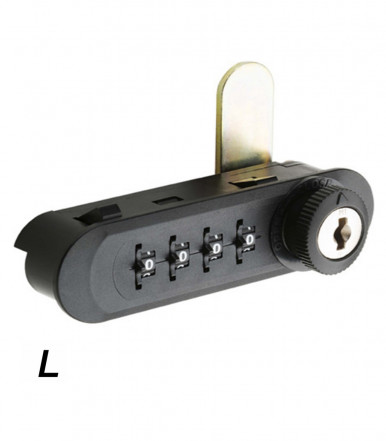 Black combination lock with cam lock Meroni Combilocks 1051