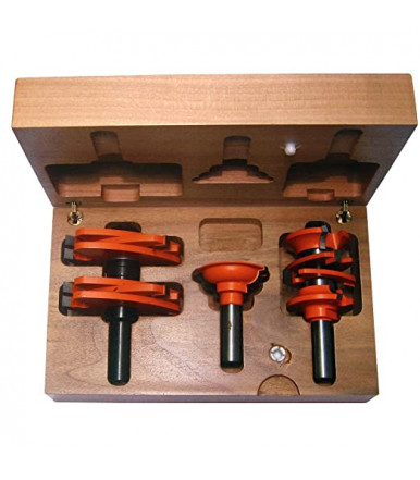 Set 3 frese per realizzare porte in legno 800.527.11 gambo 12,7 Cmt