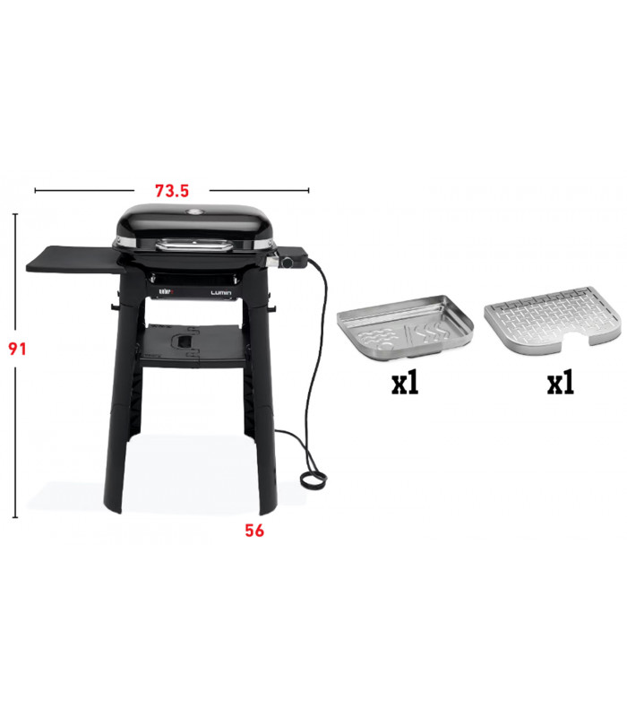 Barbecue électrique Weber LUMIN Compact Stand noir avec pied