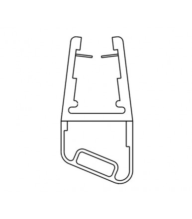 Perfil-cruce magnetico angular 135° para cabina de ducha, grosor del vidrio 6-8 mm, longitud 2200 mm 8PT8-70/71