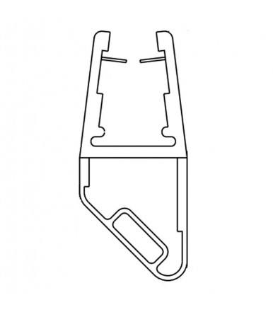 Perfil-cruce magnetico angular 90° para cabina de ducha, grosor del vidrio 8-10 mm, longitud 2500 mm 8PT1-60/61