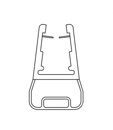 Profil-joint magnétique 180° pour cabine de douche, épaisseur de verre 6-8 mm, longueur 2200 mm 8PT8-50