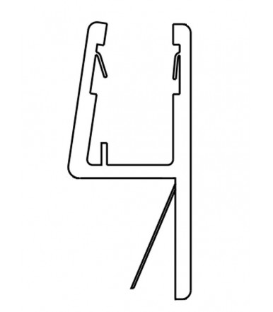 Profil-joint stop 180° pour cabine de douche, épaisseur de verre 6-8 mm, longueur 2200 mm 8PT8-45