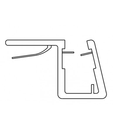 Perfil-cruce batiente 90° para cabina de ducha, grosor del vidrio 6-8 mm, longitud 2500 mm 8PT8-40