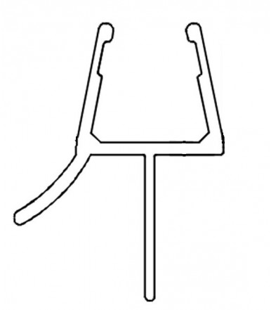 Perfil-cruce con doble desviador para cabina de ducha, grosor del vidrio 8-10 mm, longitud 2500 mm 8PT1-35