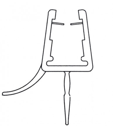 Perfil-cruce con doble desviador para cabina de ducha, grosor del vidrio 6-8 mm, longitud 2500 mm 8PT8-35