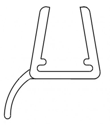 Profil-joint déviateur pour cabine de douche, épaisseur de verre 6-8 mm, longueur 2200 mm 8PT8-20