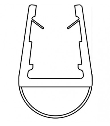 Perfil-cruce de goma para cabina de ducha, grosor del vidrio 8-10 mm, longitud 2500 mm 8PT1-10