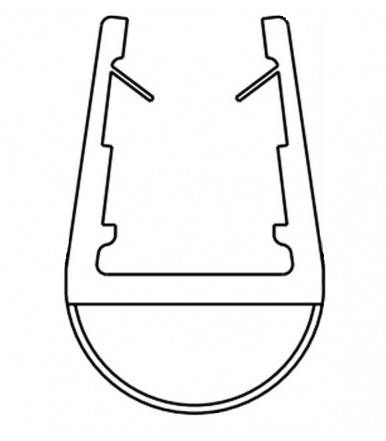 Profilo a palloncino per box doccia spessore vetro 8-10 mm, lunghezza 2500 mm 8PT1-10