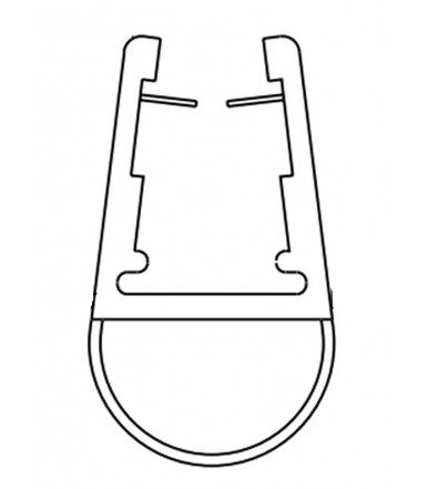 Perfil-cruce de goma para cabina de ducha, grosor del vidrio 6-8 mm, longitud 2500 mm 8PT8-10