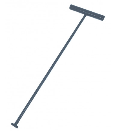 Lever bracket tool with small T-hook for lifting manhole cover and trap door