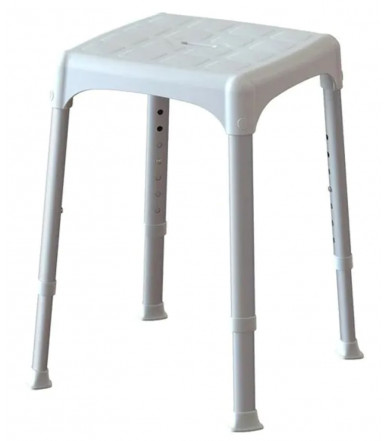 Square stool 30,5x30,5 cm adjustable for bathroom