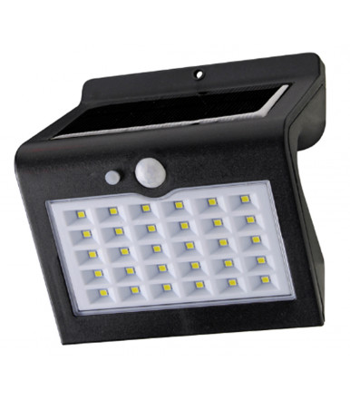 Black outdoor solar lamp with sensor 1W 4000K Valex