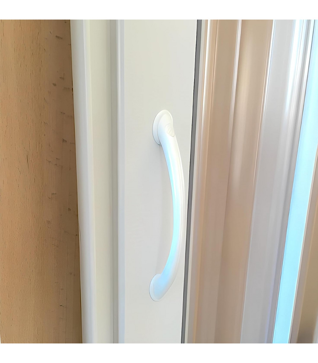 Mampara de ducha plegable de esquina de PVC - 2 puertas con apertura central