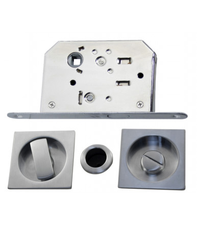 Kit maniglia quadrata con serratura per porta scorrevole Open SQ ID311LK Colombo Design