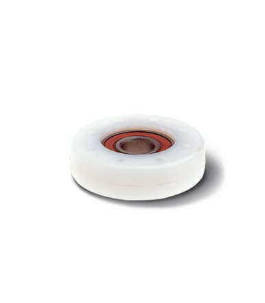 Flat nylon trolley wheel with RN bearing