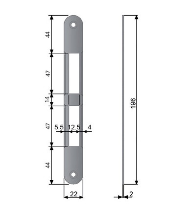 Plaque d'armature pour porte battante pour serrure Centro Agb