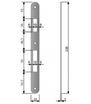 Striking plate with rounded edge 2 mm thick AGB