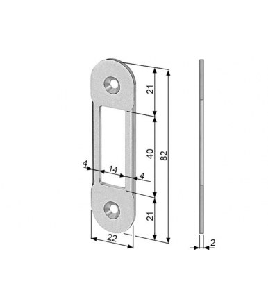 Contropiastra Easy-matic per porta a battente per serratura Mediana Evolution AGB