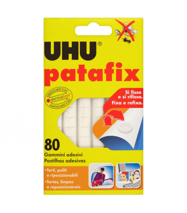 UHU Patafix bianco 80 gommini adesivi, removibile o riutilizzabile
