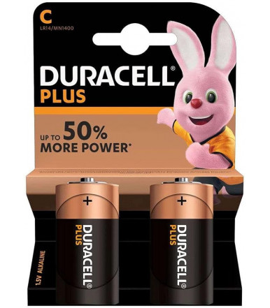 Confezione 2 Batterie alcaline Duracell Plus C-LR14-MN1400