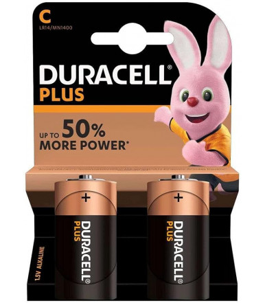Pack of 2 Duracell Plus C-LR14-MN1400 alkaline batteries