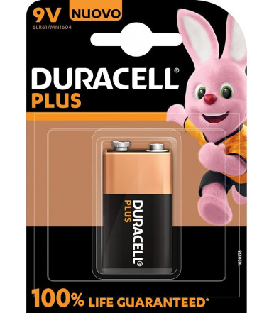 Batteria alcalina Duracell Plus 9V-6LR61-MN1604