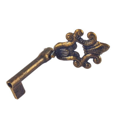 Universal foldable key 82 mm for cabinet and door locks, Baroque Bronze