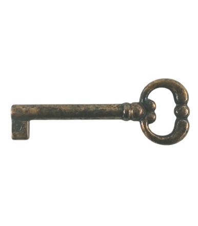 Clé universelle fixe 80 mm pour serrure d'armoire et de meuble, Bronze Baroque