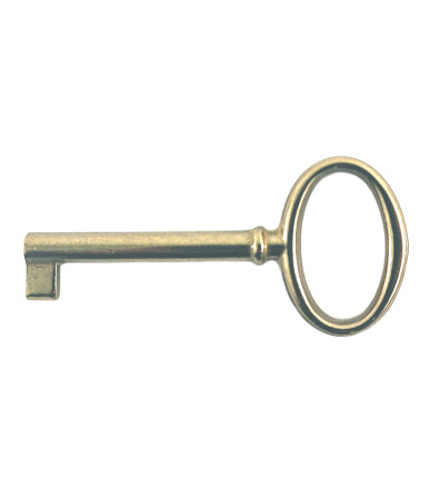 Universal fixed MG8343 key 73 mm for cabinet and furniture locks, Polished brass