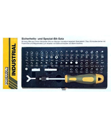 Bit Set 60 Piece with magnetic bit holder screwdriver INDUSTRIAL 23106 Proxxon
