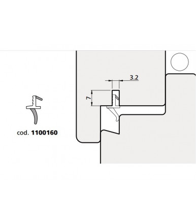 Guarnizione in gomma per profili vari Olimpia 1100160