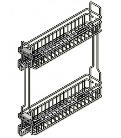 Extractable Inoxa 1104 Jolly basket with guide rails on the left-hand side