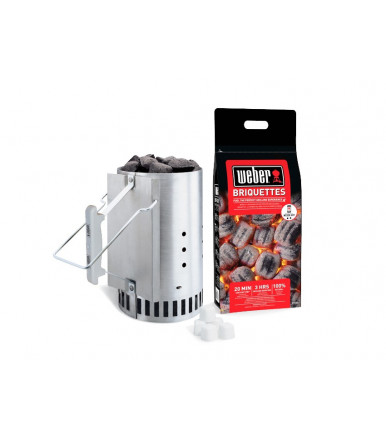Weber Kit Chimney Power + 2 briquettes + 6 kg firelighters