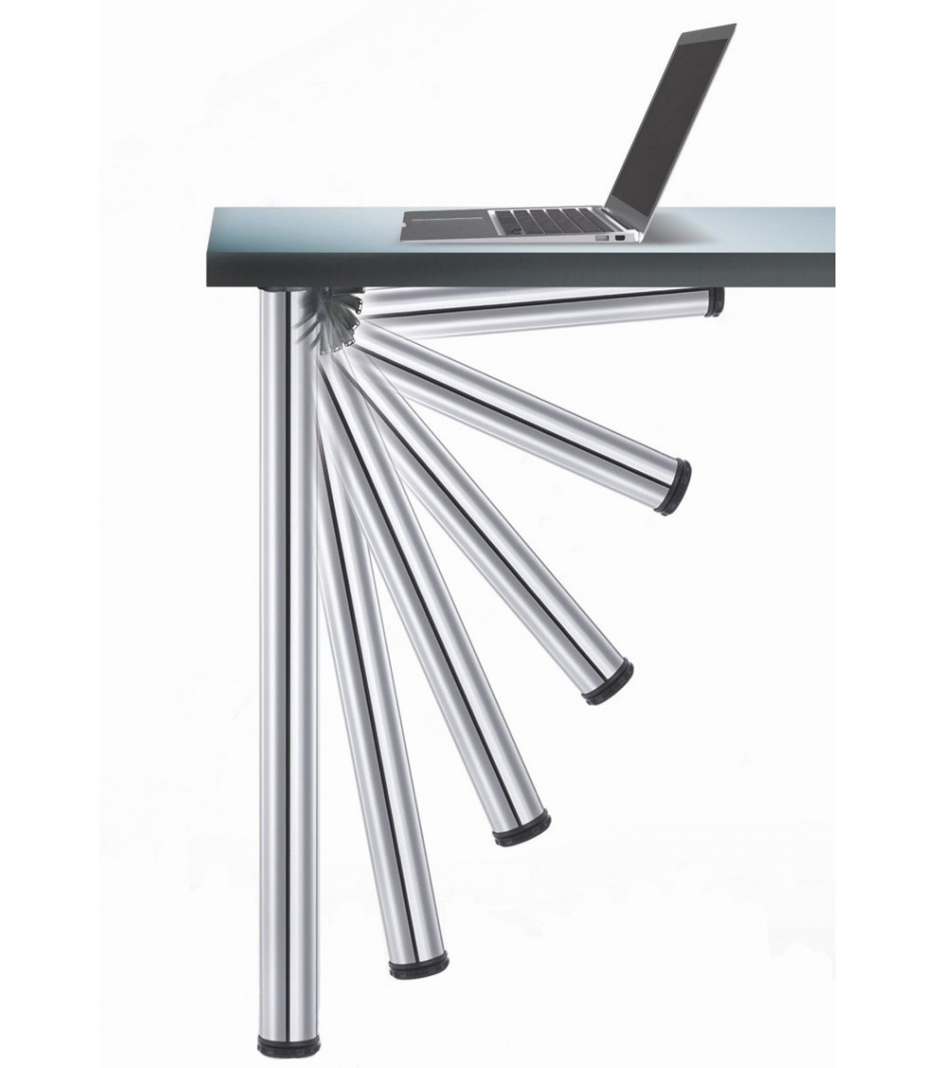 Set gambe a H meccanismo per tavolo pieghevole Cromo 610 x 720 mm