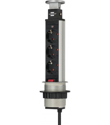 Brennenstuhl tower power strip etractable 3 schuko sockets