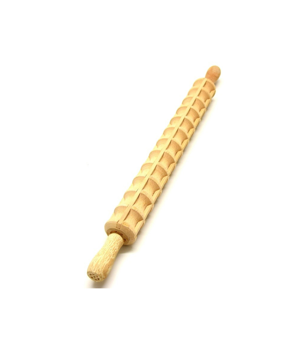 Mattarello da 55 cm tagliaravioli da 28x28 mm in legno di faggio  artigianato abruzzese