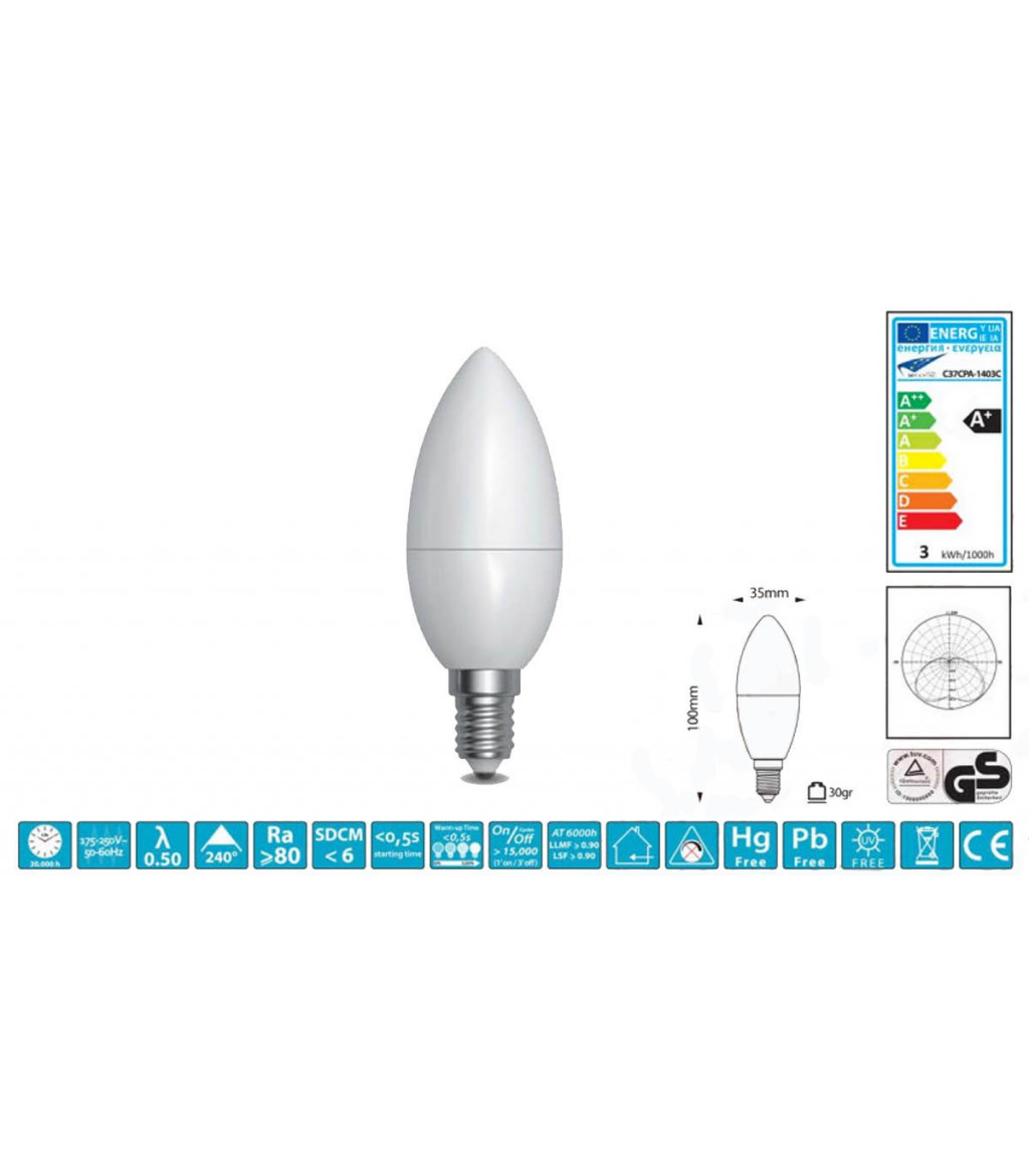 demonstratie Geneigd zijn hoffelijkheid SkyLighting - opaline olive LED lamp - 7W E14 4200K Series Smooth Led
